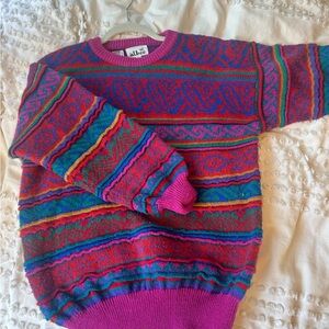 90s vintage patterned crewneck sweater